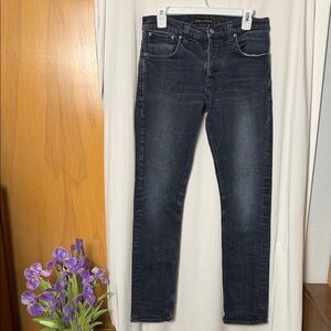 Nudie Jeans Men's Slim Dark Blue Jeans Size 32x34
